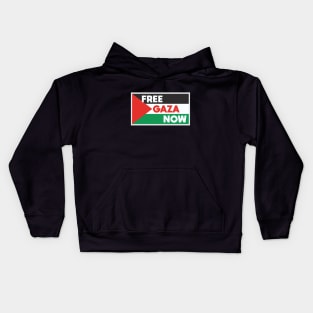 Palestine Flag Free Gaza Now Kids Hoodie